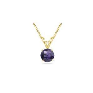  0.39 Cts Amethyst Solitaire Pendant in 14K Yellow Gold 