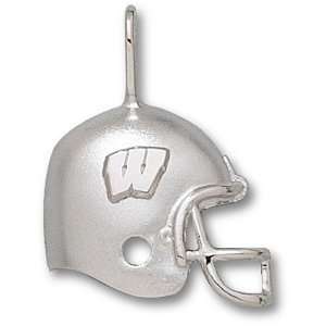  University of Wisconsin W Helmet Pendant (Silver 