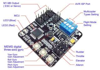   copter Controller Board support 8 Multicopter Type 6 ch PWM DIP  