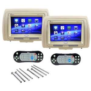   Touch Screen Dual DVD Car Headrest Monitors with Games and Built in FM