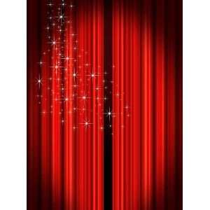 Red Stage Curtains   Peel and Stick Wall Decal by Wallmonkeys  