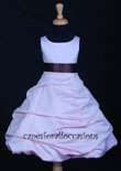 FLOWER GIRL DRESS WHITE/PLUM PURPLE 4 6 7 8 10 12 14 16  