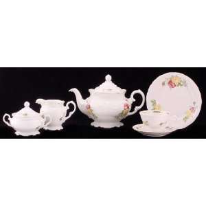 Rose Bouquet Fine China Tea Set for Four Grocery & Gourmet Food