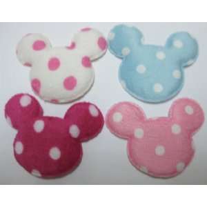  40pc Assorted Color Mouse Head White Dots Felt Padded 