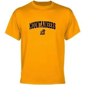  NCAA Appalachian State Mountaineers Gold Logo Arch T shirt 