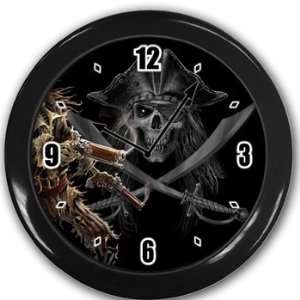  Pirates skull and crossbones Wall Clock Black Great Unique 