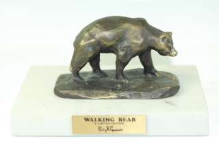 PHILLIP R GOODWIN SIGNED BRONZE WALKING BEAR SCULPTURE MARBLE LIMITED 