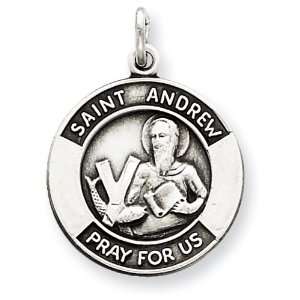  Sterling Silver Oxidized St. Andrew Medal Jewelry