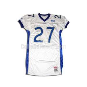  White No. 27 Game Used Tulsa Adidas Football Jersey 