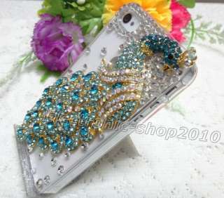   Peafowl Bird Bling Swarovski Crystal Case Cover For iPhone 4/4S  