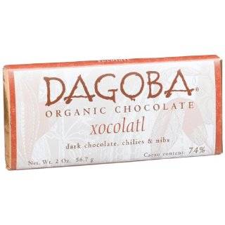 Dagoba Xocolatl (74%) Chilies, Cacao Nibs Bar, 2.0 Ounce Bars (Pack of 