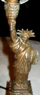 ANTIQUE ART DECO STATUE OF LIBERTY LADY BUST AMERICAN LIBERTY LAMP 