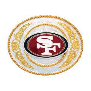  San Francisco 49ers Gold and Silver Toned NFL Logo Buckle 