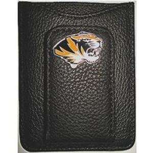 Missouri Tigers Black Leather Money Clip with Cardholder Tiger Logo 