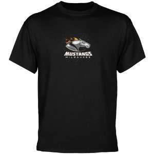  Milwaukee Mustangs Black Scribble Sketch T shirt Sports 