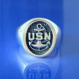 Navy Chief Petty Officers Ring   Solid Sterling  