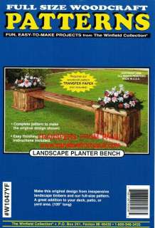 Landscape Planter Bench Yard Art Woodworking Pattern  