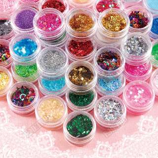 60 Colors Bling Nail Art Decoration Glitter Dust Powder  