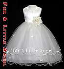 White Baby Flower Girl Wedding Dress 600 size XS