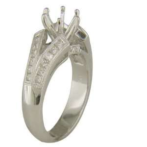  0.65 Ct Antique Style Diamond Engagement Ring Setting 18k 