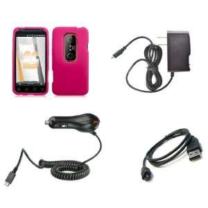  HTC EVO 3D (Sprint) Premium Combo Pack   Hot Pink Silicone 