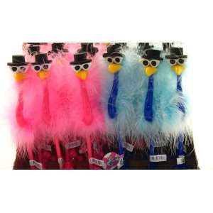  Holiday Flamingo Feather Pen, 6 Pack. Assorted Colors 