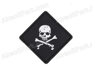 Pirate Skull and Crossbones Patch with Velcro Back Black  