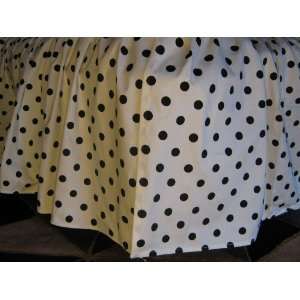  Black Polka Dot Curtain and Bedskirt Set Full 22 Inch Drop 