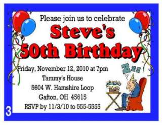 50th BIRTHDAY PARTY INVITATIONS PERSONALIZED  