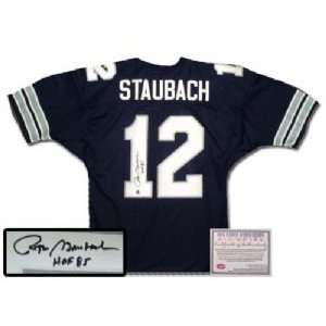  Staubach Dallas Cowboys NFL Hand Signed Authentic Style Away Blue 