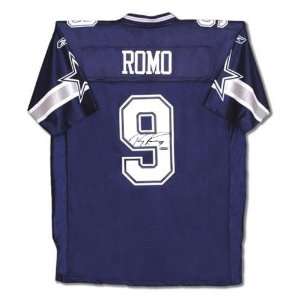 Tony Romo Autographed Authentic Dallas Cowboys Away (Blue) Jersey UDA