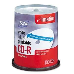  Imation CD R Discs 700MB/80min 52x Spindle Matte White 100 