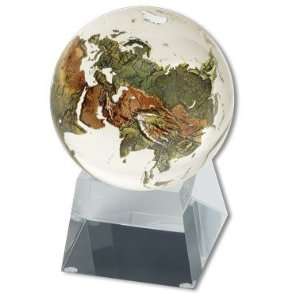  Earth Continents with Tapered Glass Spinning Base, 3 Inch Diameter