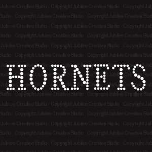  Hornets   Large Iron On Rhinestone Crystal T shirt 