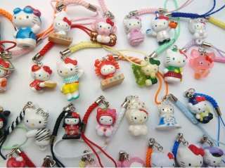 500 pcs Hello Kitty Mobile Cell Phone  Charm Straps Party Gifts 