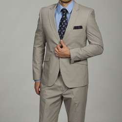 English Laundry Mens Slim Fit Light Grey 2 button Suit   