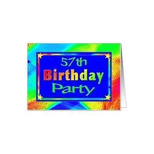  57th Birthday Party Invitations Bright Lights Card Toys & Games