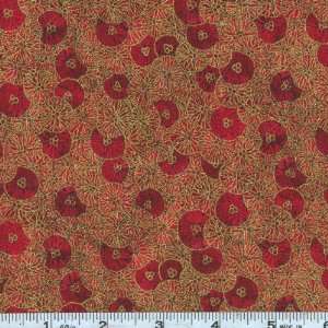  44 Wide Imperial Fusions Floral Fans Crimson Fabric By 