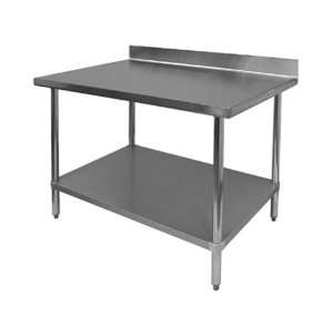 24x36 All Stainless Steel Work Table with 4 Backsplash WT PB2436