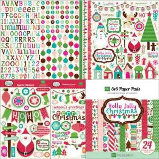 New ECHO PARK Scrapbook HOLLY JOLLY CHRISTMAS STICKERS  