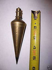 antique tool old 16 oz brass plumb bob general tool  