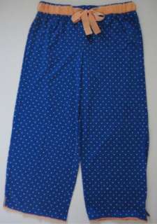 LIZ CLAIBORNE LIZ WEAR Blue Orange 2 Pajama Pants L  