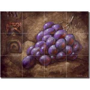  Purple Grapes by Wilder Rich   Fruit Ceramic Tile Mural 18 