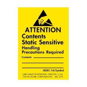  Attention Static Sensitive Label 1.75 X 2.5, asc 273 