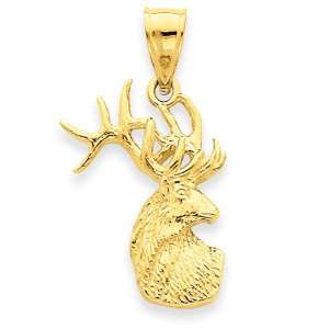  14k Polished Deer Head Charm Jewelry
