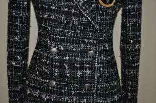 Exquisite Chanel 05C Tweed Jacket Coat 38 NEW Rare Classic  
