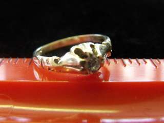 ESTATE ANTIQUE OLD VICTORIAN 14K YELLOW GOLD DIAMOND RING .1 CT SIZE 3 
