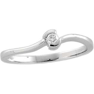 07 Carat Black Diamond Promise ring in 10K White Gold