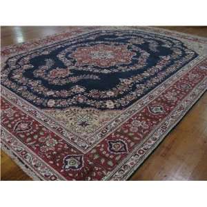  97 x 129 Navy Blue Persian Hand Knotted Wool Tabriz Rug 