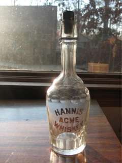 Scarce Hannis ACME WHISKEY Back Bar Bottle,  Pontil, Philly, PA, MD 